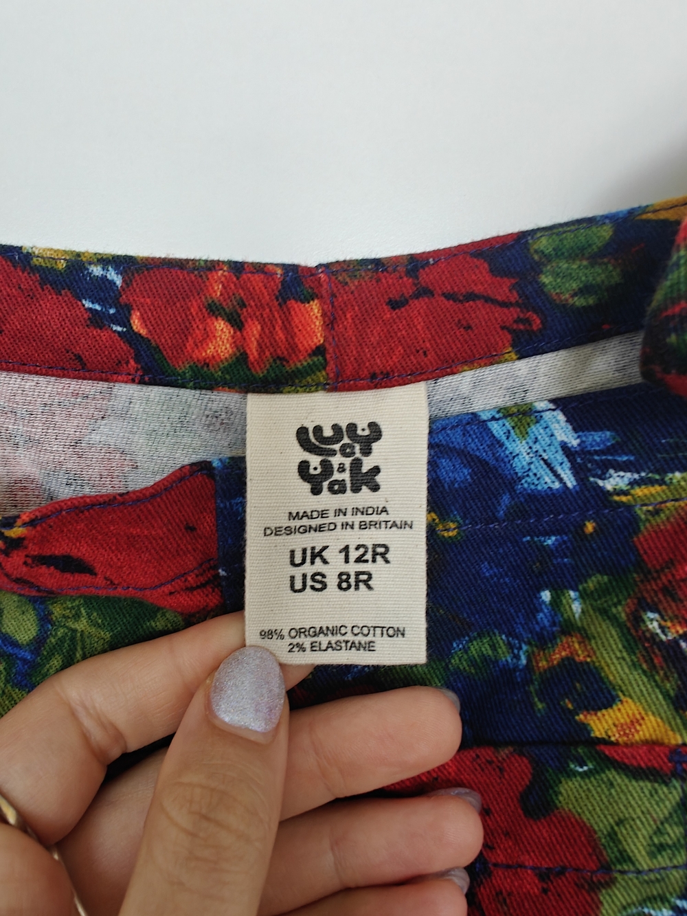 Lucy & Yak Red Floral Cotton Dungaree Jumpsuit - Picture 4 of 5